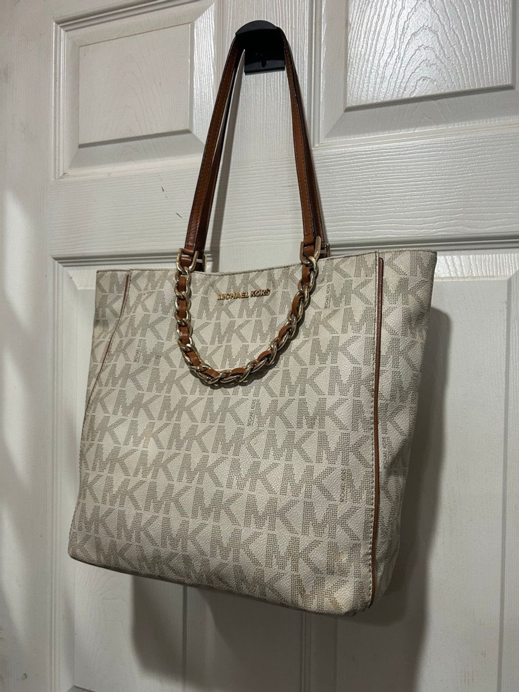 Michael Kors Women's Michael Kors Beige & Brown Monogram Tote Bag Size ONE SIZE - 2 Thumbnail