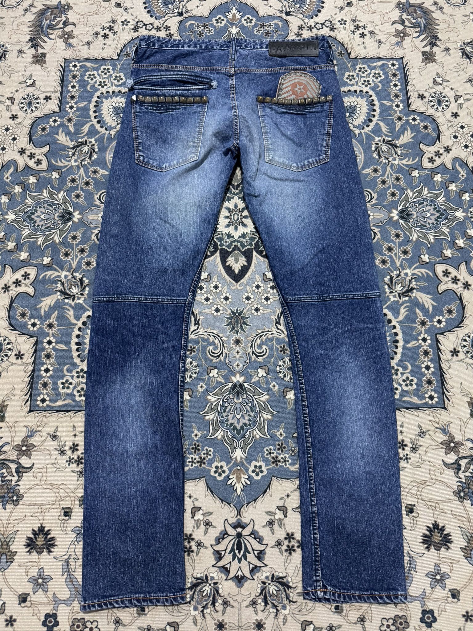 Japanese Brand × Jimmy Taverniti Jimmy Taverniti Blackie Studded Patchwork Jeans Size US 30 / EU 46 - 2 Thumbnail