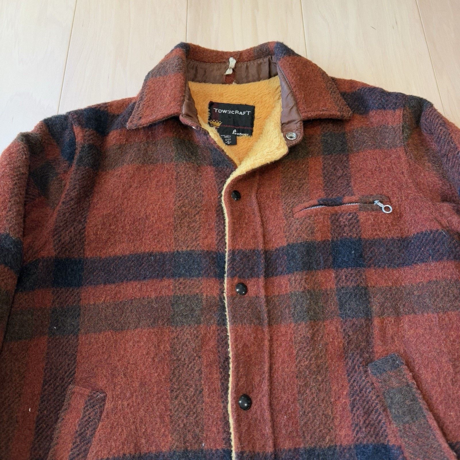 Vintage Vintage Penny's Towncraft Shirt Jacket Small Orange Black Size US M / EU 48-50 / 2 - 3 Thumbnail