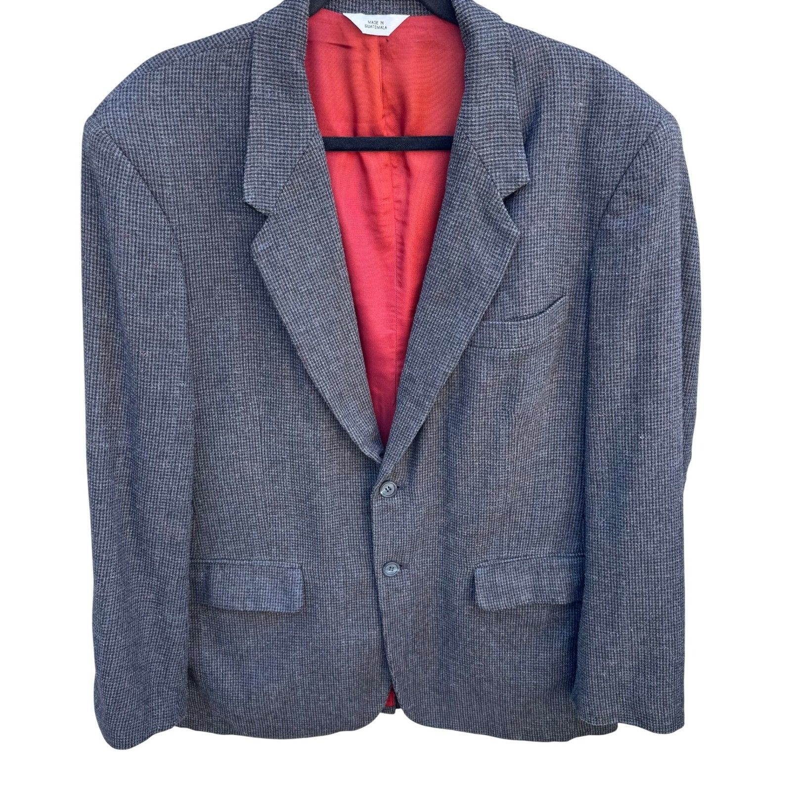 Jordache Jordache Vintage 80s Mens Grey Tweed Linen Wool Blend Blazer Size 44R - 1 Thumbnail