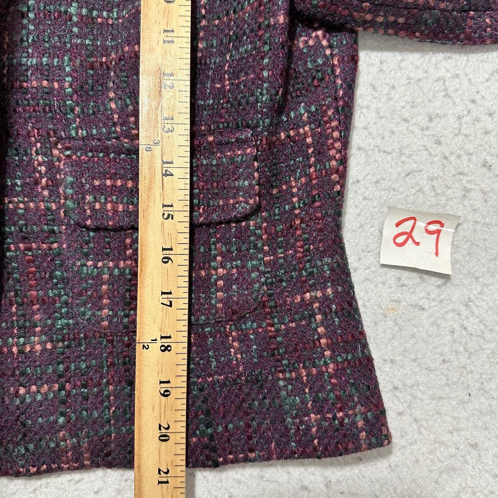 Other Kate Hill 6 Wool Blazer Purple Wooden Button Front Flower Size M / US 6-8 / IT 42-44 - 10 Thumbnail
