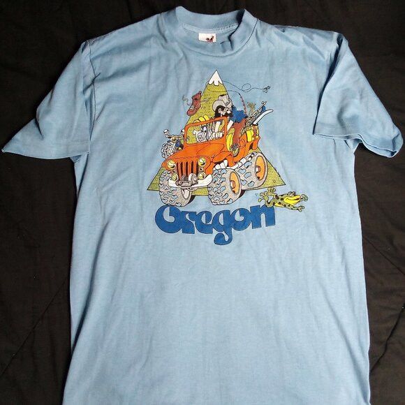 Vintage Deadstock Vintage 80s Oregon Jeep Illustration T-Shirt Size US L / EU 52-54 / 3 - 2 Thumbnail