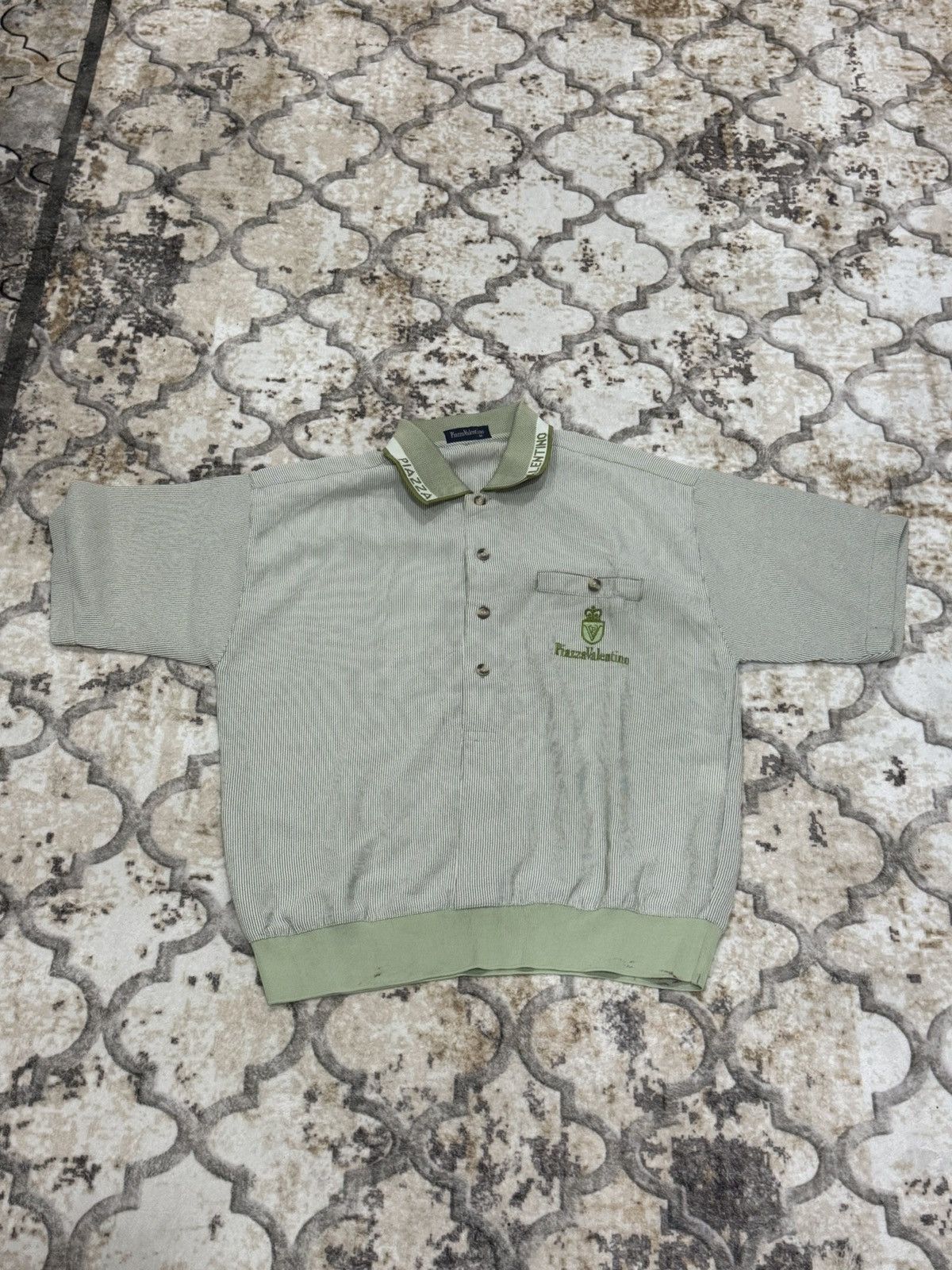 Other Vintage 80's Piazza Valentino Knit Polo Shirt Size US XL / EU 56 / 4 - 1 Thumbnail