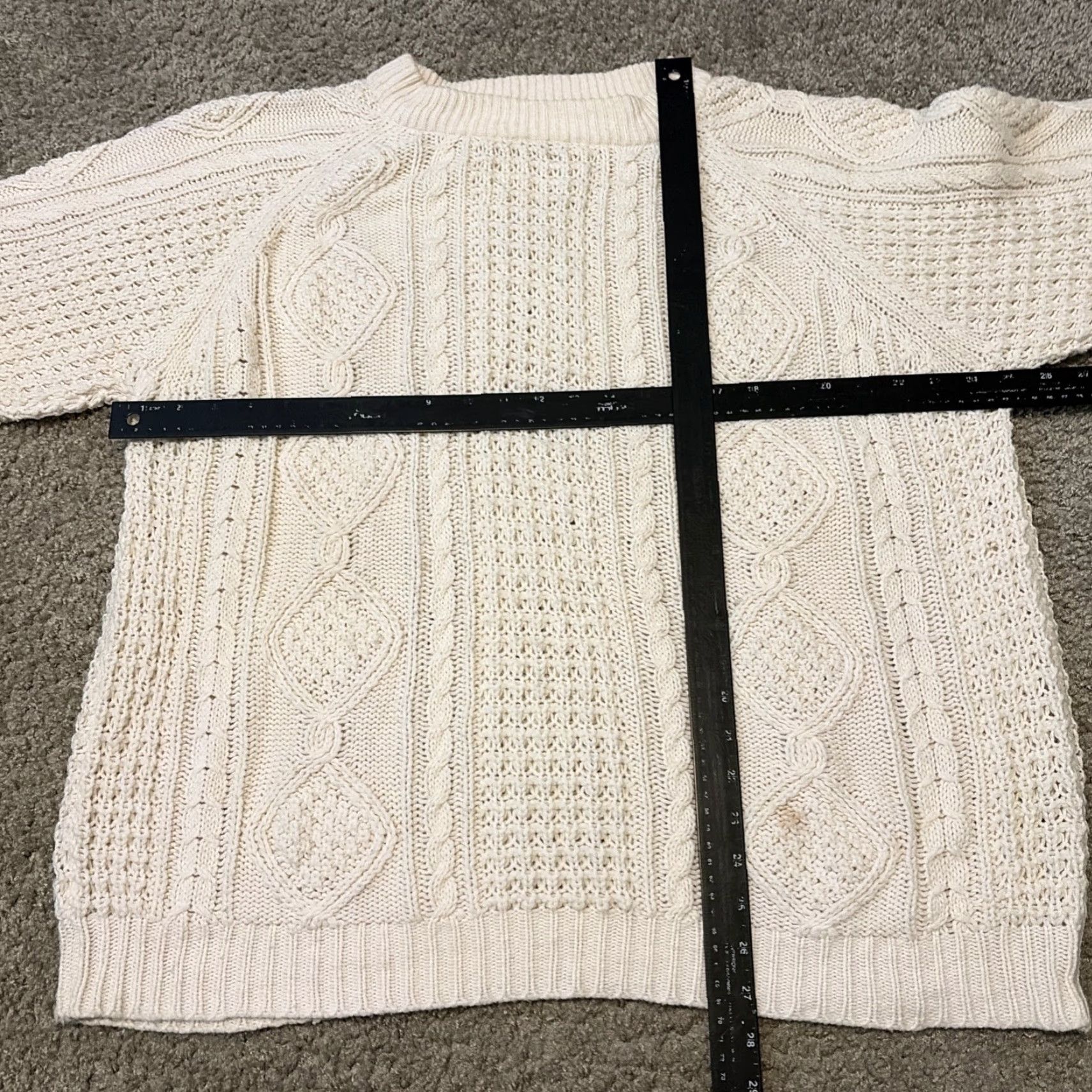 Patricia Nash VINTAGE Patrician Wool? Wait: Original uses Cotton. Correct: Patrician White Cable-Knit Cotton Sweater Pullover 2XL Men 80s Size US XXL / EU 58 / 5 - 5 Thumbnail