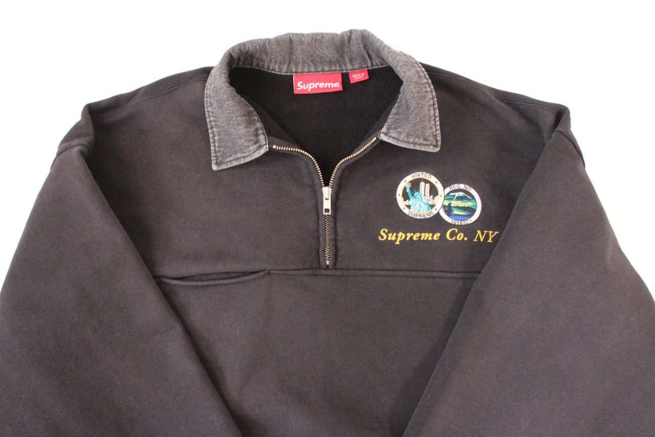 Supreme Supreme Denim Collar Half Zip Sweatshirt Size US S / EU 44-46 / 1 - 5 Thumbnail