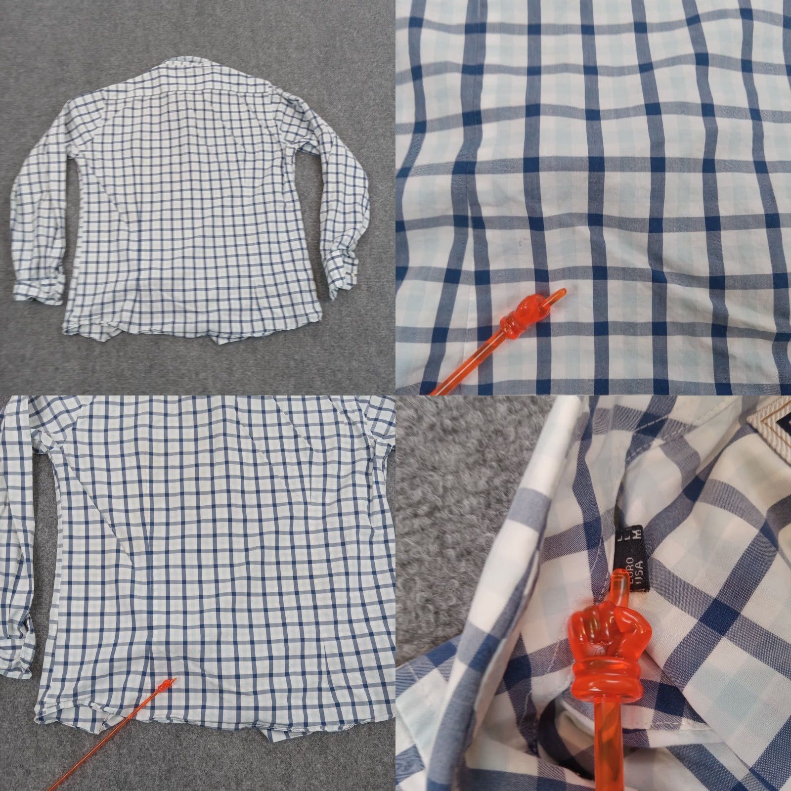 Barbour VINTAGE No (skip) Barbour Shirt Mens M Blue Plaid Button-Up Long Sleeve Tailored Fit Size US M / EU 48-50 / 2 - 8 Thumbnail
