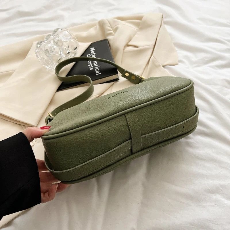 Vintage Retro Green PU Leather Crossbody Bag Size ONE SIZE - 6 Thumbnail