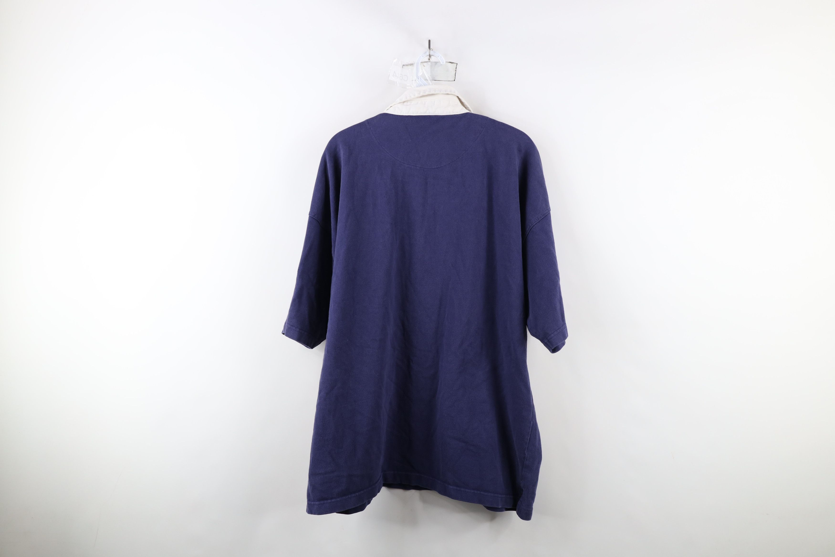 Reebok × Vintage Vintage 90s Reebok Spell Heavyweight Rugby Polo Shirt Blue Size US XL / EU 56 / 4 - 12 Thumbnail