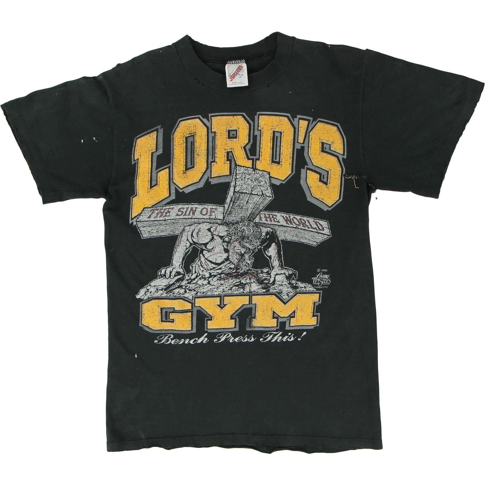image of Jerzees Lord's Gym Divine Strength Tee Xs in Black, Men's