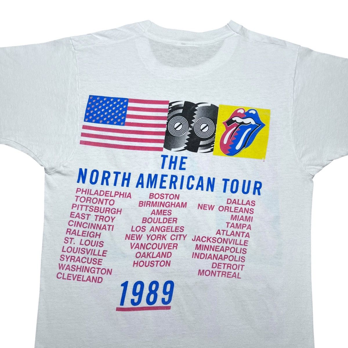 Band Tees Vintage 1989 The Rolling Stones Steel Wheels Tour Band Tee Size US M / EU 48-50 / 2 - 9 Thumbnail