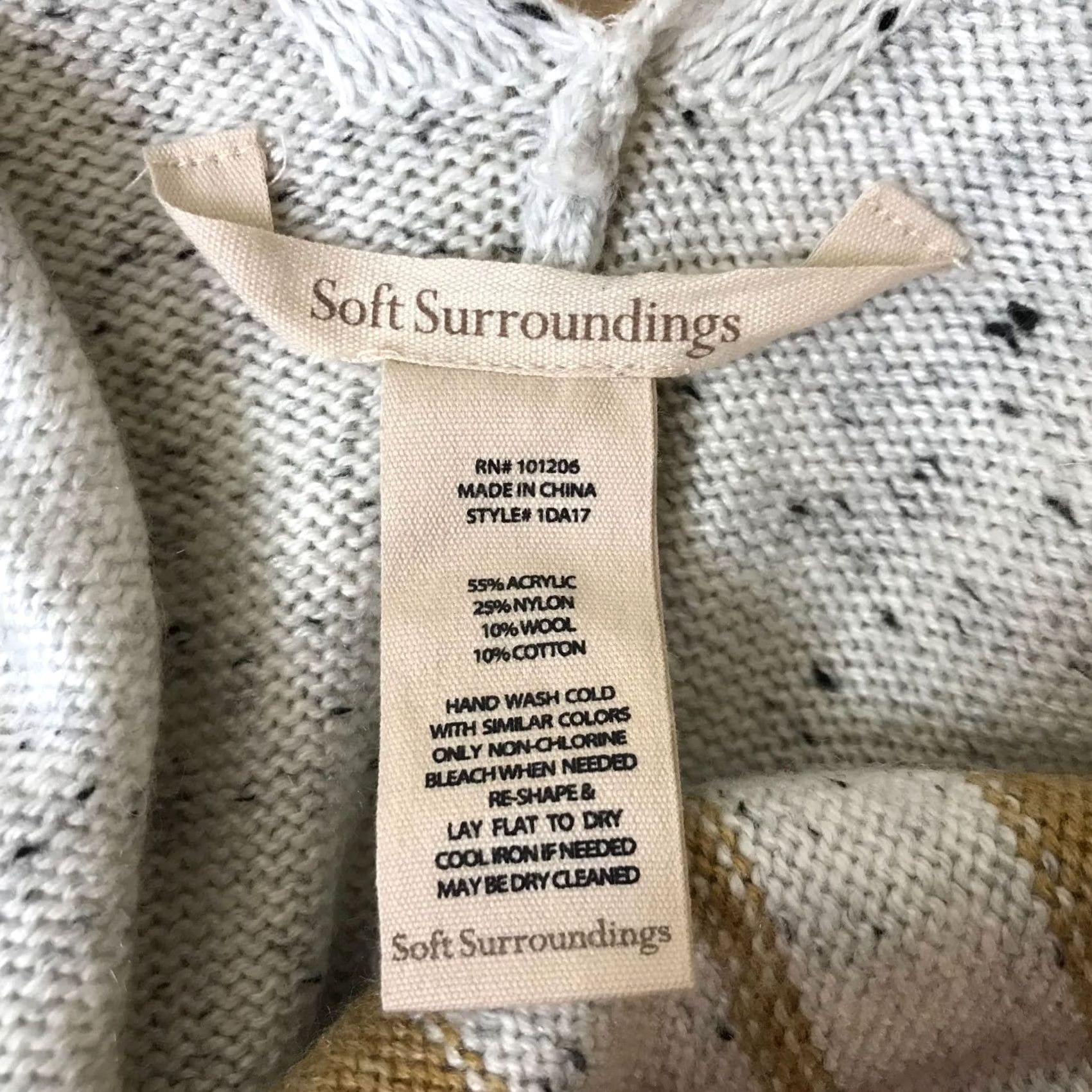Soft Surroundings SOFT SURROUNDINGS WOMEN'S ONE SIZE TAN OPEN FRONT PONCHO SHAWL WRAP CARDIGAN Size ONE SIZE - 7 Thumbnail