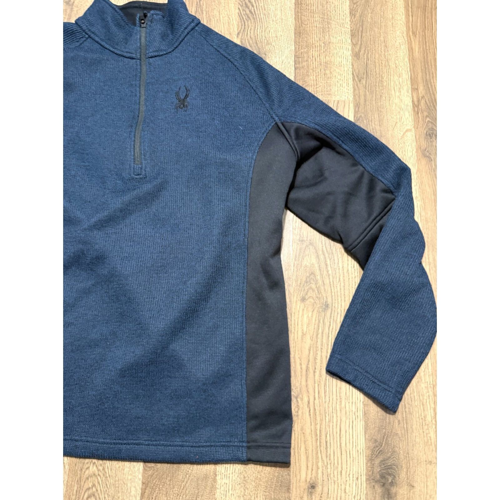Spyder Spyder Sweater Men's XL Blue Black 1/4 Zipper Pullover Mock Neck Logo Zipper Pullover Regular Fit Vintage: No Size US XL / EU 56 / 4 - 4 Thumbnail