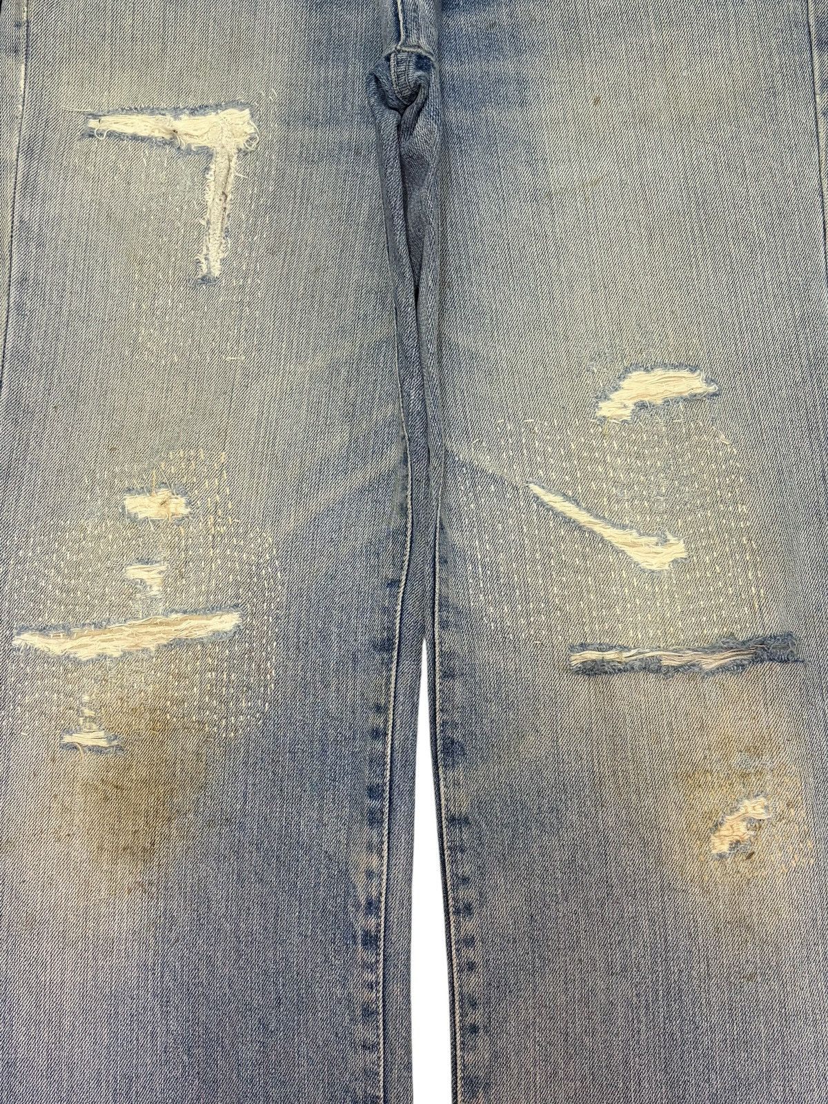 Uniqlo Vintage Japanese Uniqlo Sashiko Style Distressed Jeans Size US 30 / EU 46 - 3 Thumbnail
