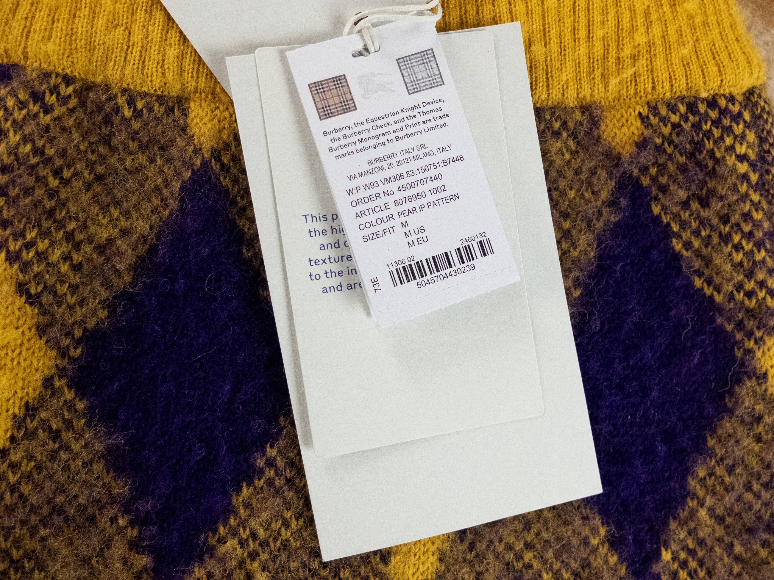 Burberry BURBERRY yellow purple argyle knit wool skirt Daniel Lee Size 30" / US 8 / IT 44 - 7 Thumbnail