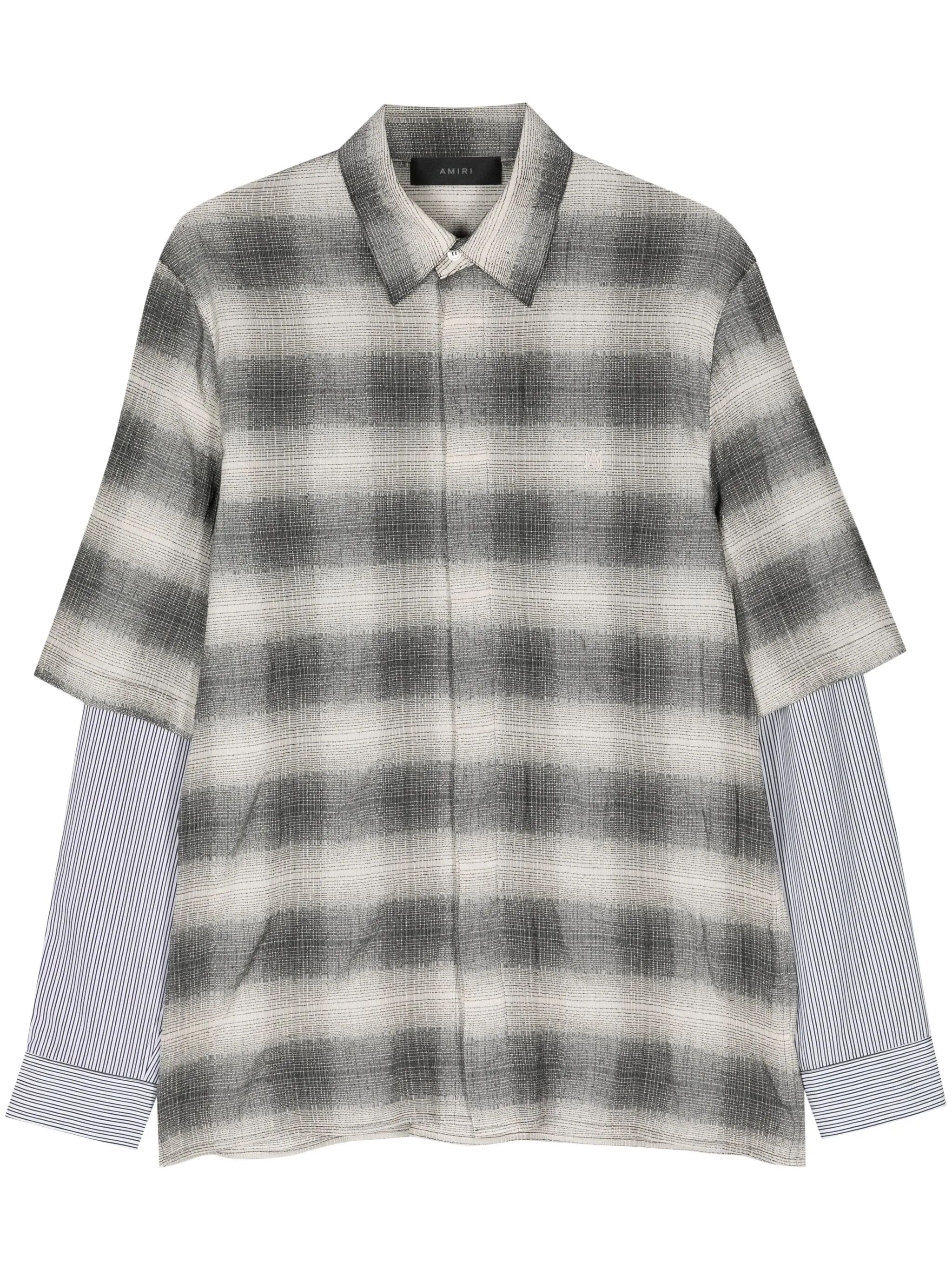 Amiri oc11z0525 Double Sleeve Shadow Plaid Shirt in Multicolor Size US M / EU 48-50 / 2 - 1 Thumbnail