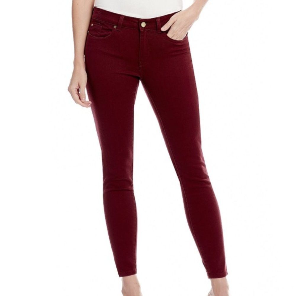 Other Ivanka Trump Maroon Sculpting Mid Rise Skinny Ankle Jean Si Size 36" / US 14 / IT 50 - 1 Thumbnail