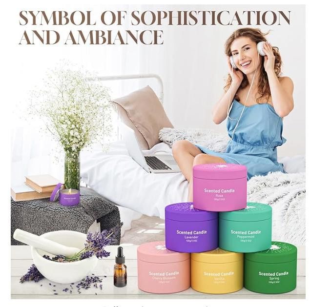 NBDN Nobrandedon Candle Set of 6 Packs, Over 96+ Hours of Burn Time Size ONE SIZE - 6 Thumbnail