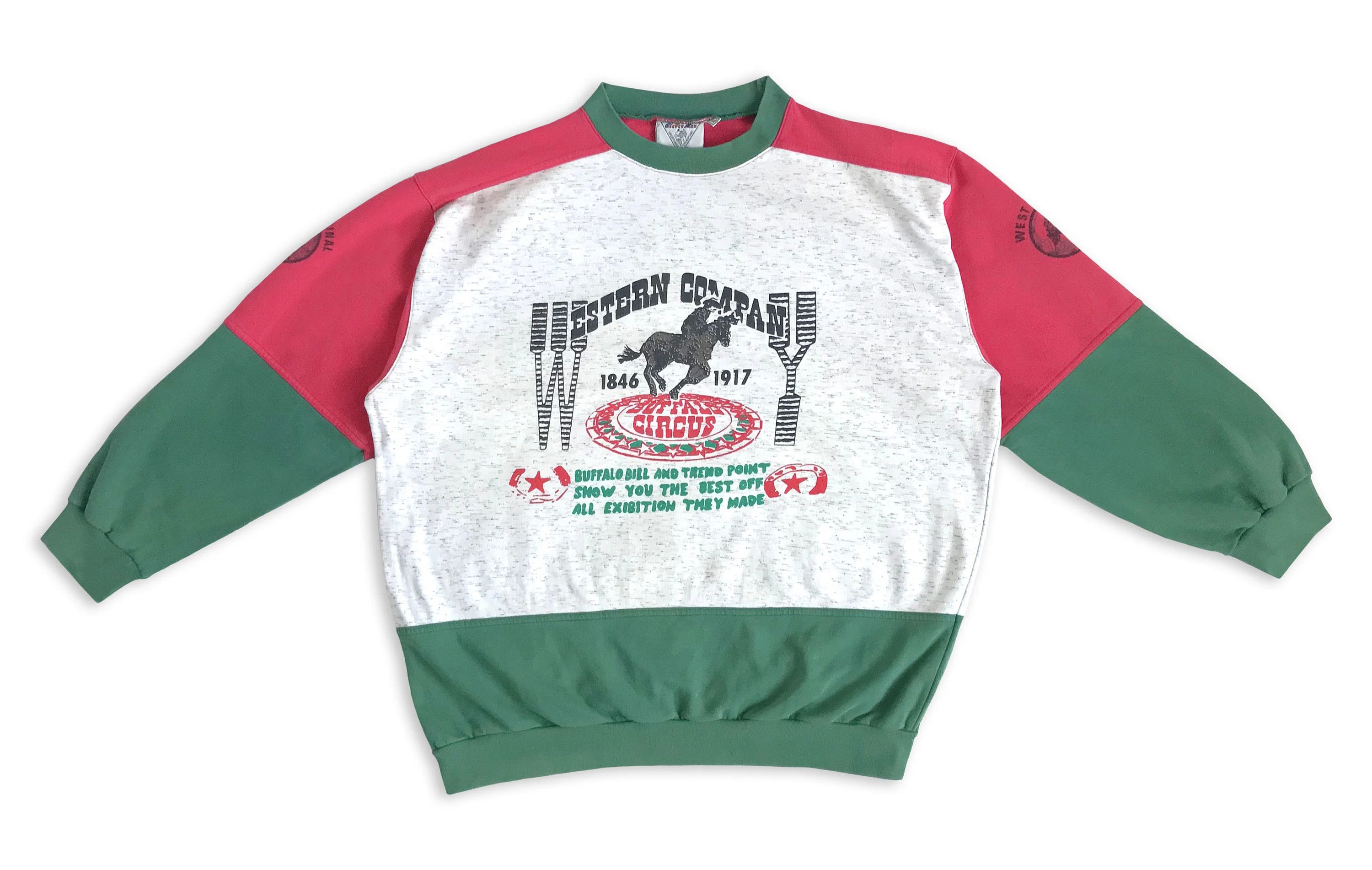 Vintage 80s 90s BUFFALO BILL Sweatshirt Western Cowboy Crewneck Boxy Size US XL / EU 56 / 4 - 4 Thumbnail