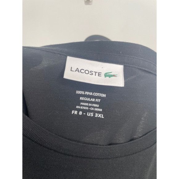 Lacoste Lacoste T-Shirt Regular Fit Pima Cotton Black 3XL Size US XXL / EU 58 / 5 - 4 Thumbnail