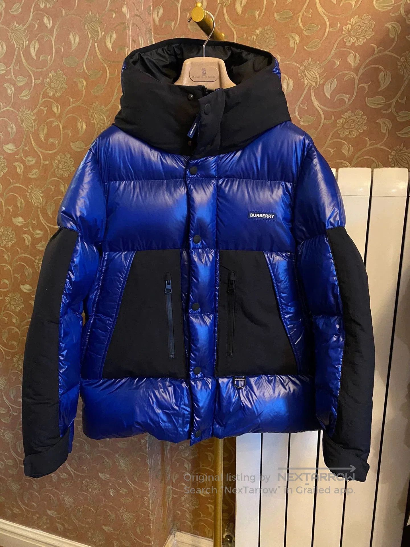 Burberry Blue Puffer Jacket with Hood, Size M. Size US M / EU 48-50 / 2 - 1 Thumbnail