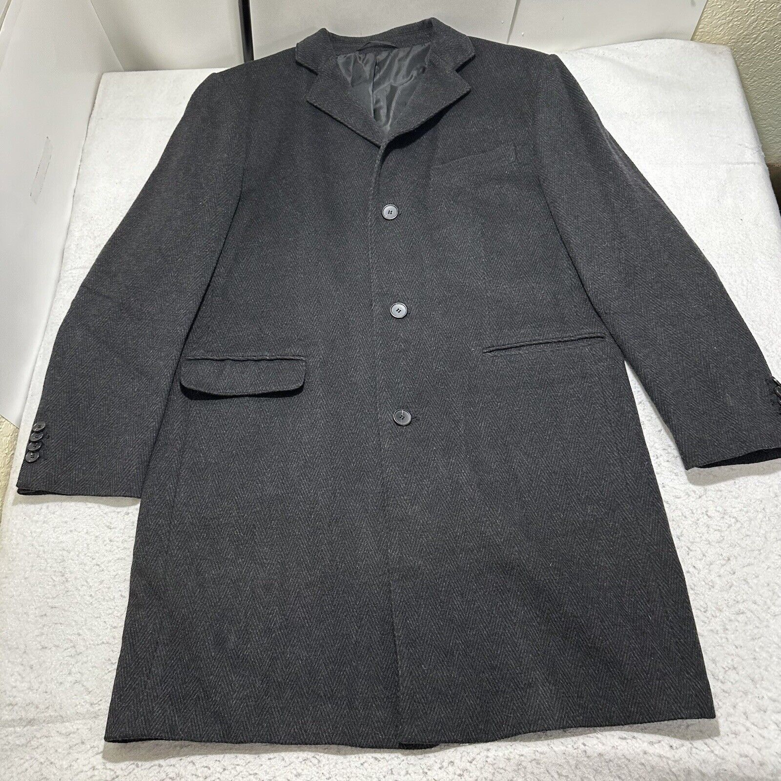 Other Vintage C&A Canda Men's EU 58 US XL Gray Coat Lapel Collar Size US XL / EU 56 / 4 - 1 Thumbnail