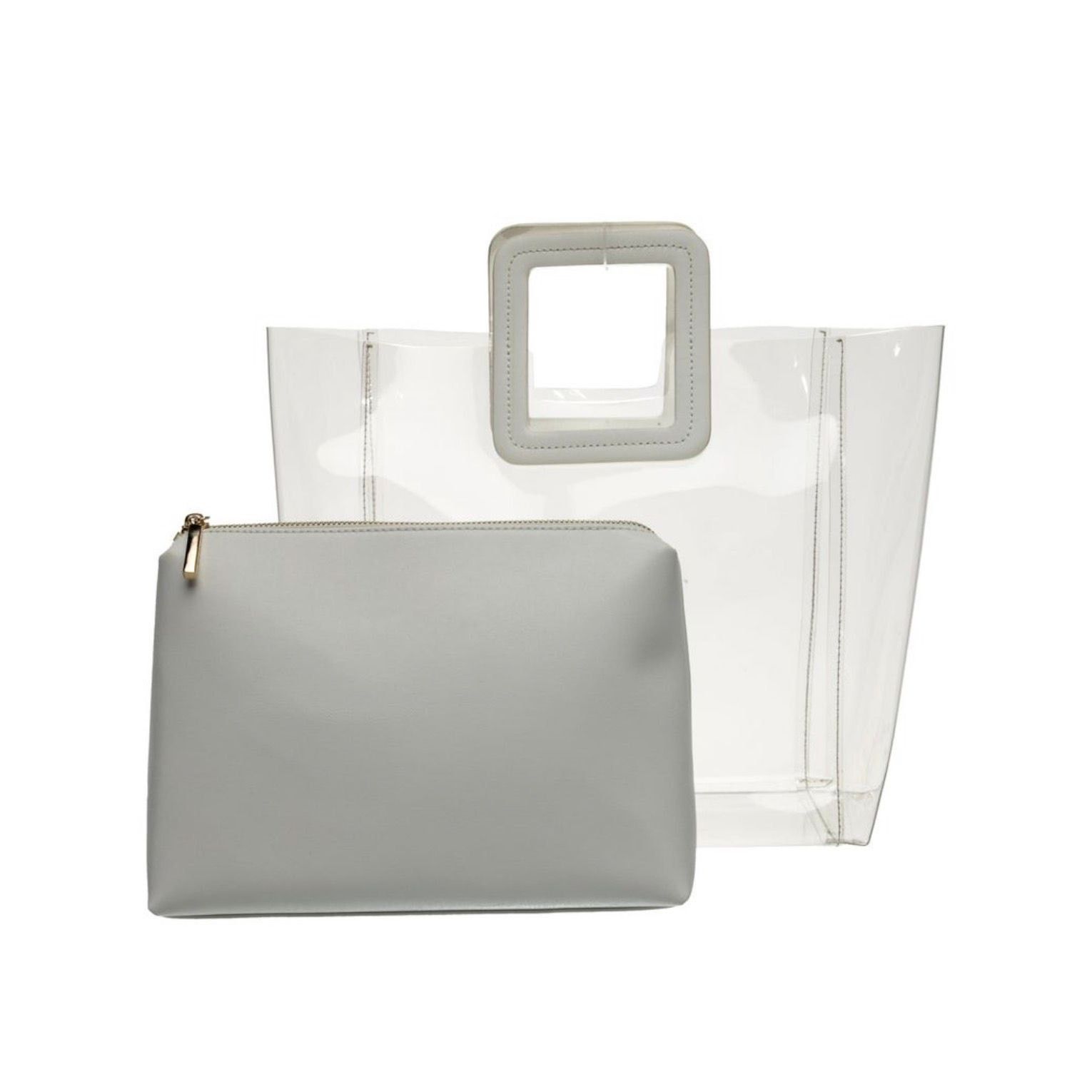Staud Staud Shirley Large Clear PVC Tote Bag White Leather Size ONE SIZE - 6 Thumbnail