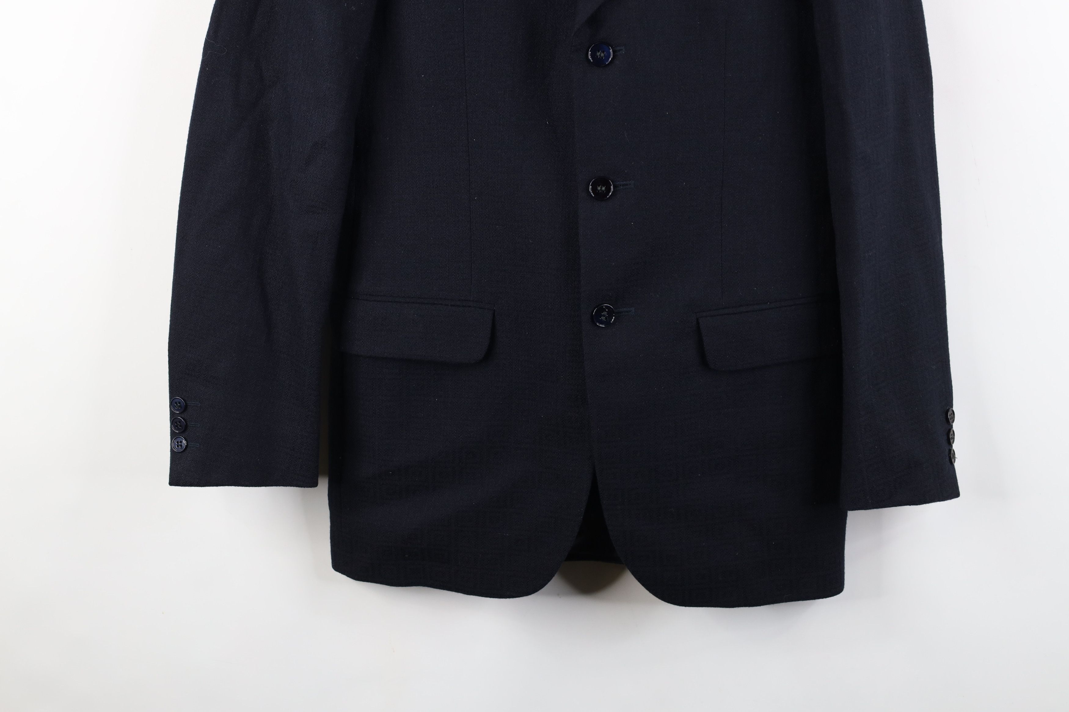 Vintage Deadstock Vintage 30s 40s Button Suit Jacket Navy Geometric Size US XL / EU 56 / 4 - 3 Thumbnail