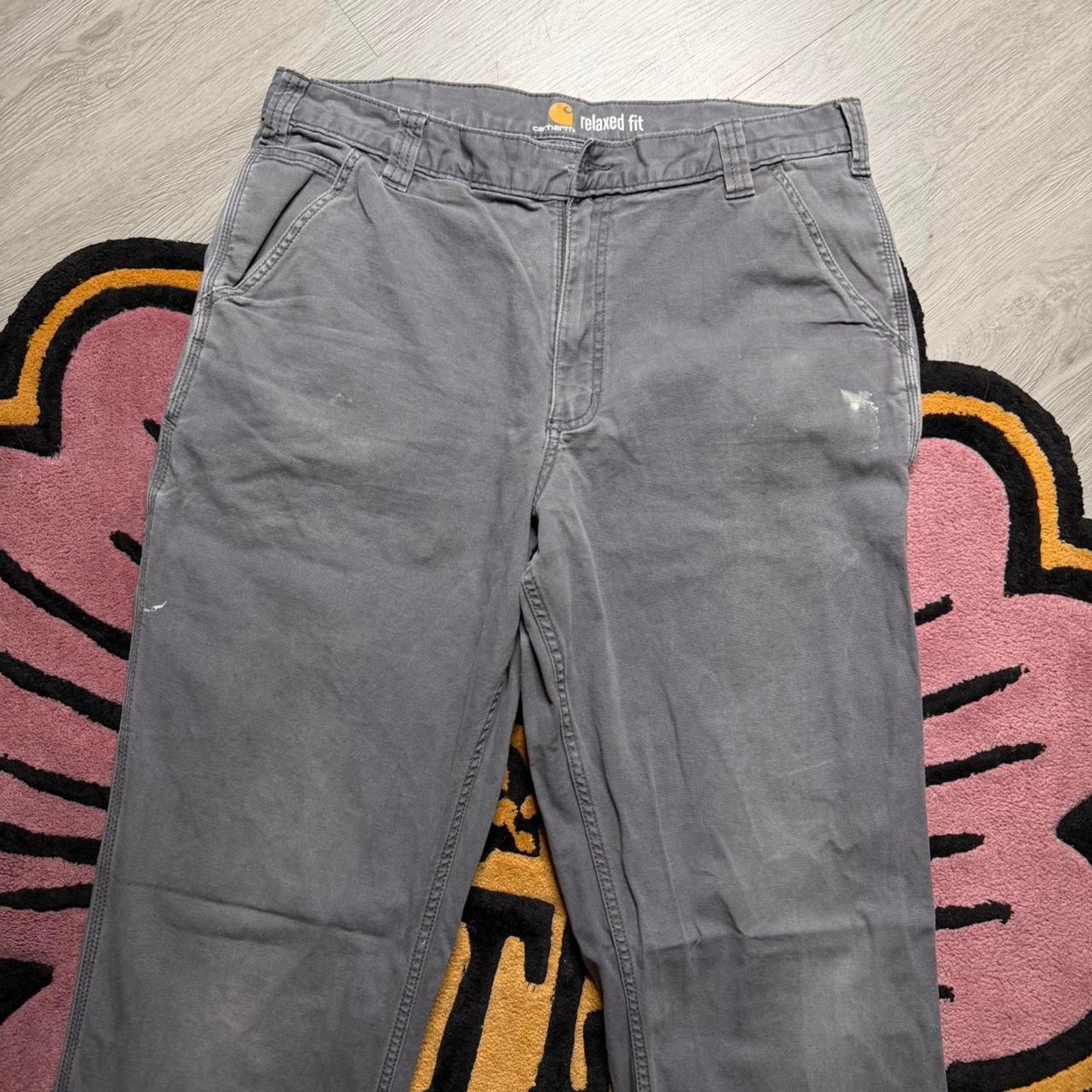 Carhartt Carhartt Relaxed Fit Carpenter Work Pants Size 36x34 Grey Size US 36 / EU 52 - 2 Thumbnail