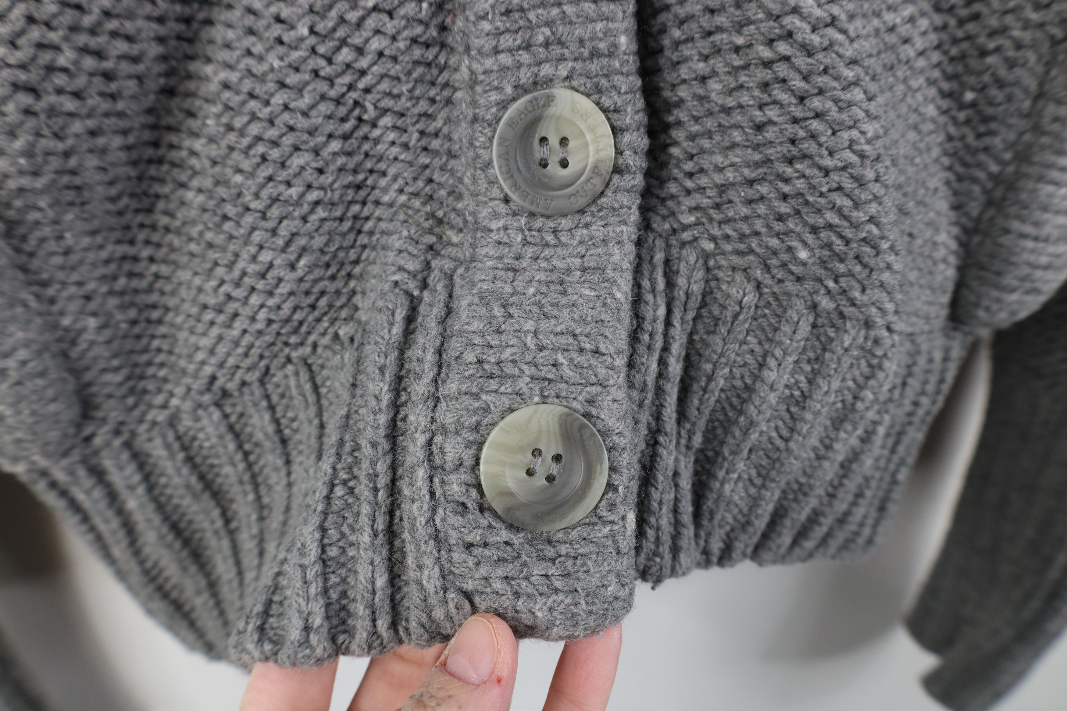 American Eagle Outfitters Vintage Y2K American Eagle Wool Chunky Knit Cardigan Sweater Size M / US 6-8 / IT 42-44 - 4 Thumbnail