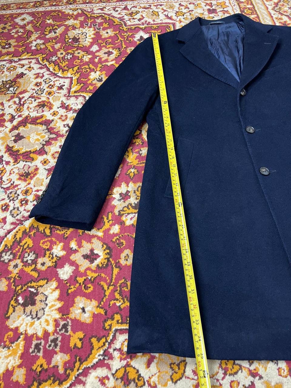 Vintage SuitSupply Vicenza trench Overcoat Mens 44 Navy Blue Wool Size US XL / EU 56 / 4 - 12 Thumbnail