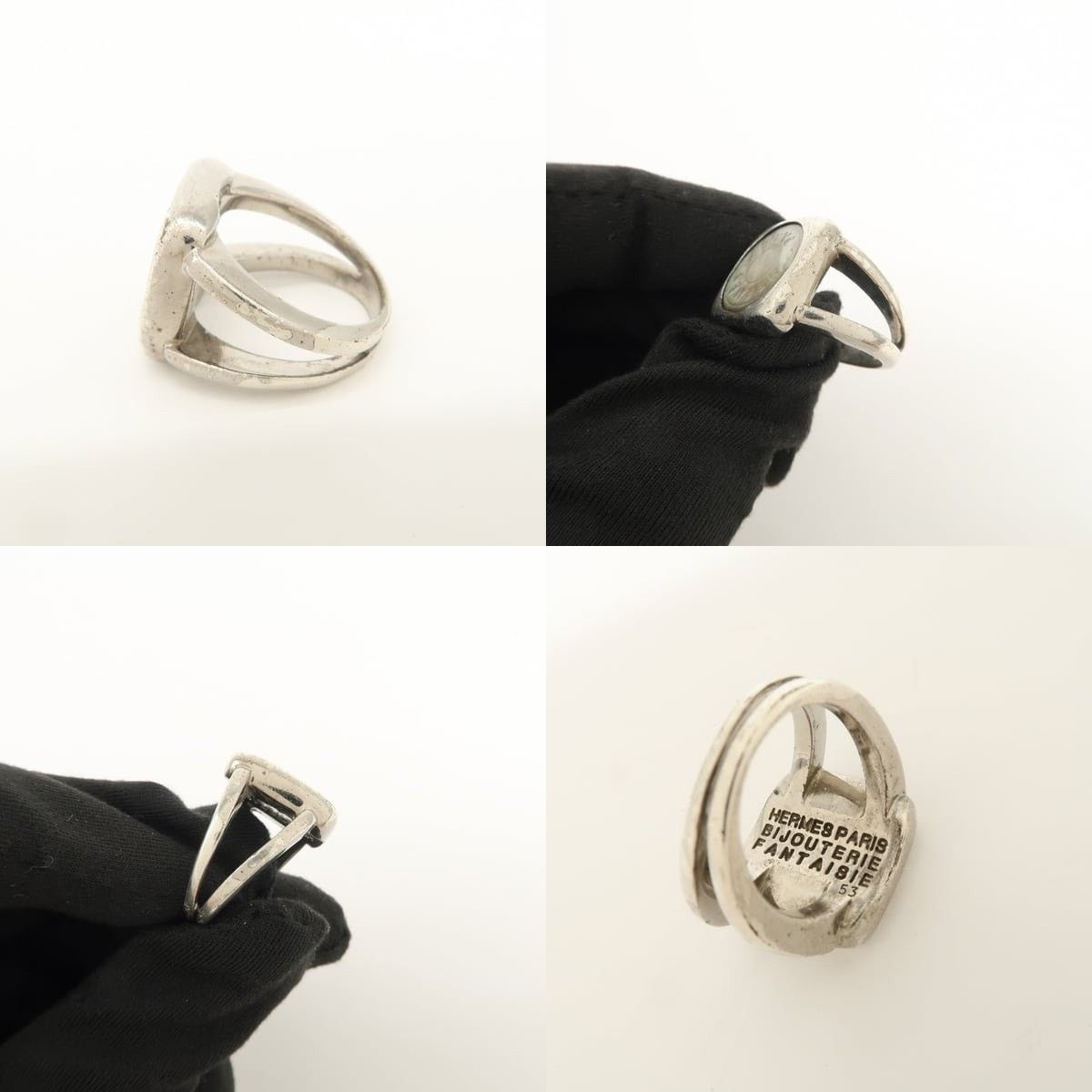 Hermes Hermes Logo Corozo Serie Sterling Silver Ring Size ONE SIZE - 4 Thumbnail