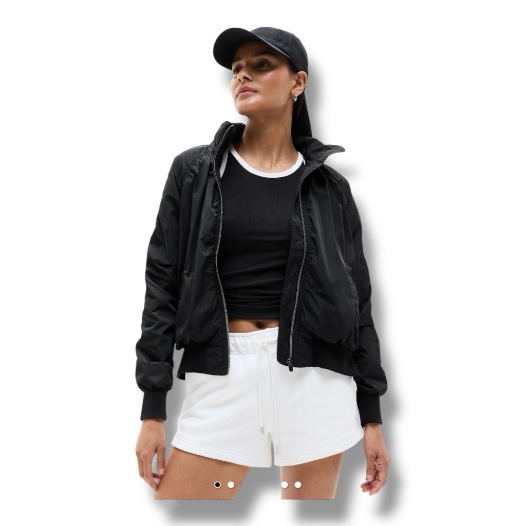 Athleta Athleta Jersey Bomber Black Jacket Size Large Size L / US 10 / IT 46 - 1 Thumbnail