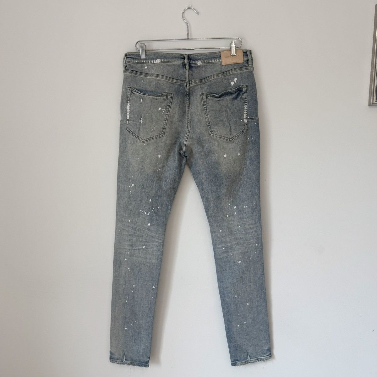 Purple Brand Purple Brand P001 Light Indigo Paint Blowout Distress Jeans Size US 34 / EU 50 - 8 Thumbnail
