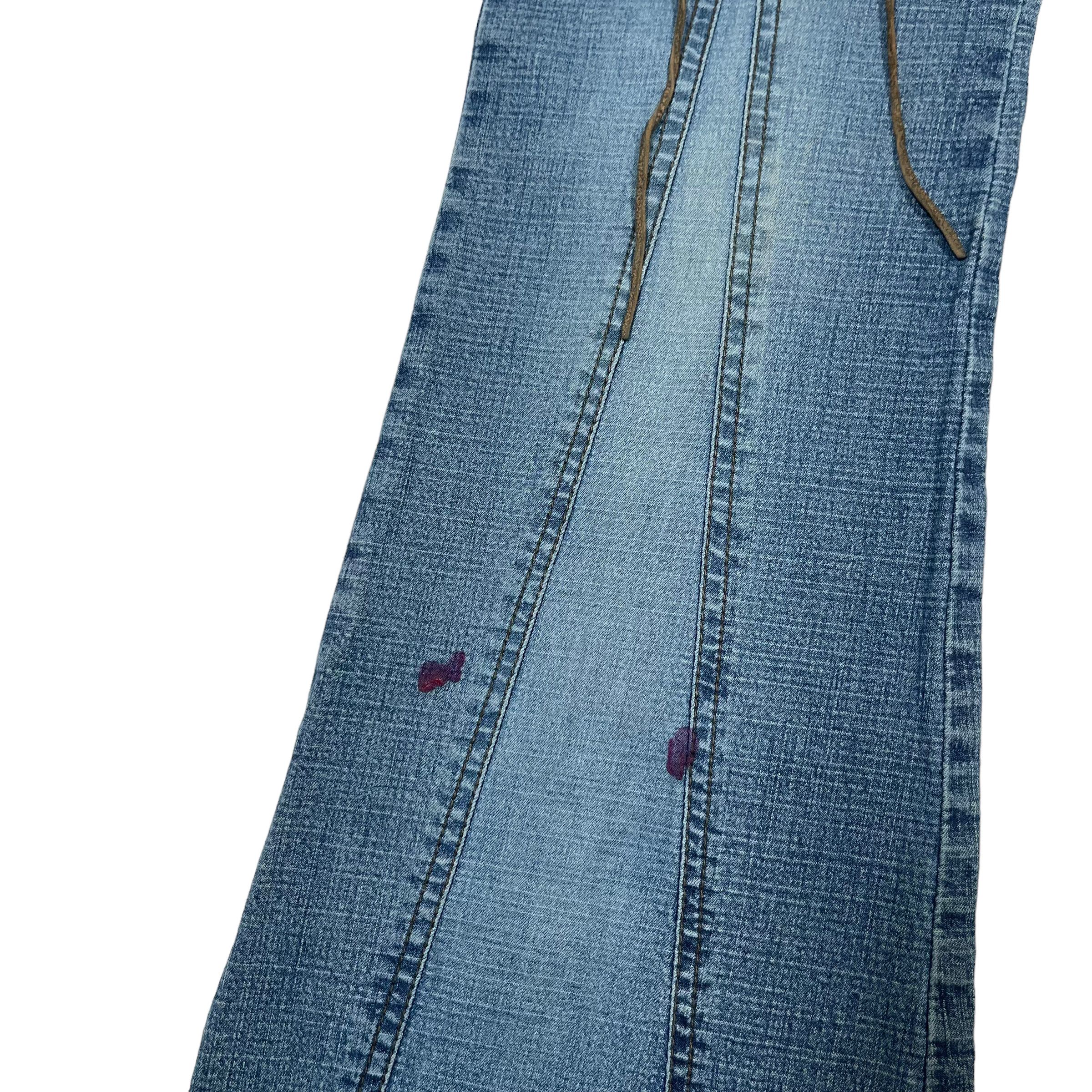 If Six Was Nine × KMRii × Tornado Mart Flare Lace Sick Punk Bell Bottom Denim Jeans Size US 27 - 7 Thumbnail