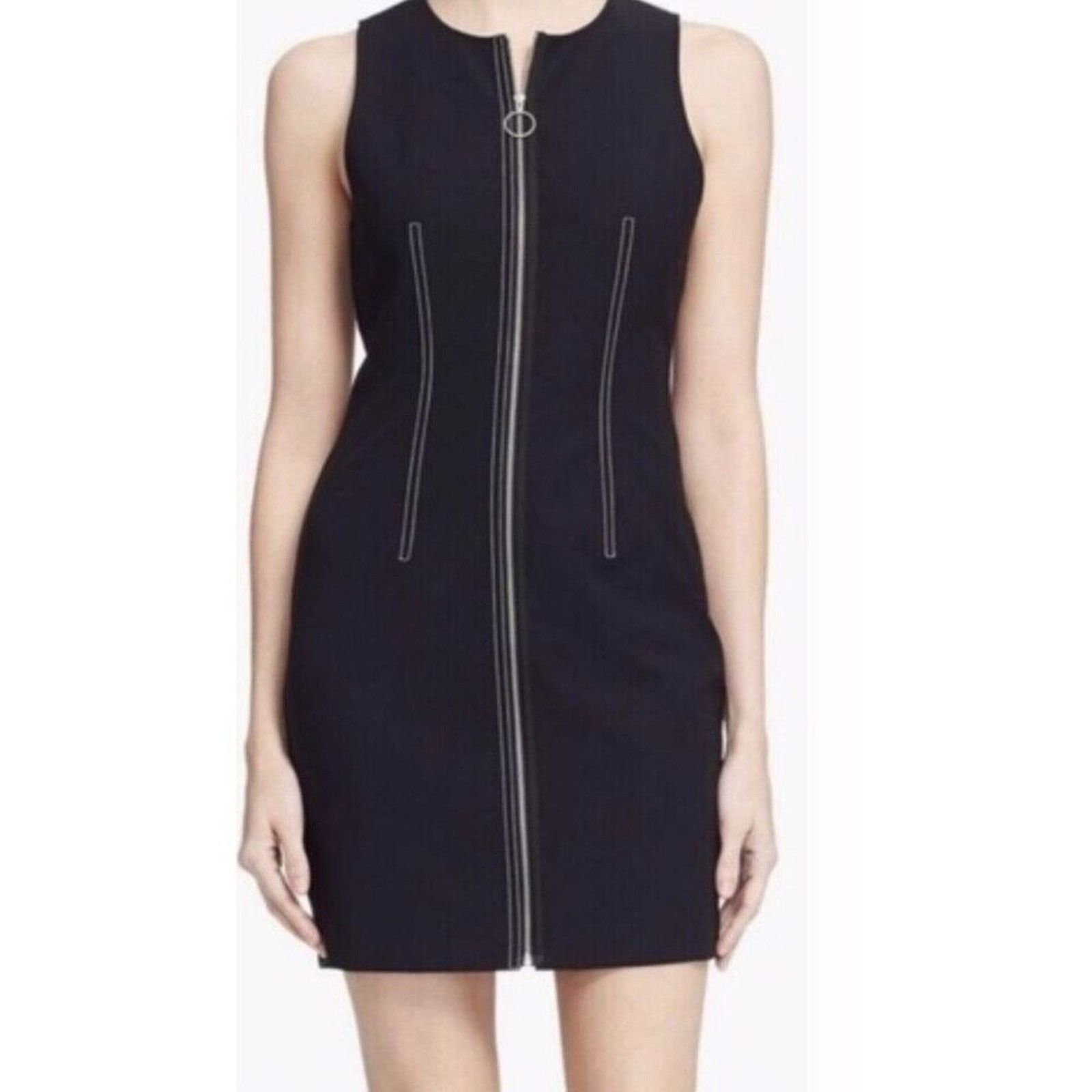 T by Alexander Wang T by Alexander Wang Black Sleeveless Zip Mini Dress - Size 2 Size XS / US 0-2 / IT 36-38 - 4 Thumbnail