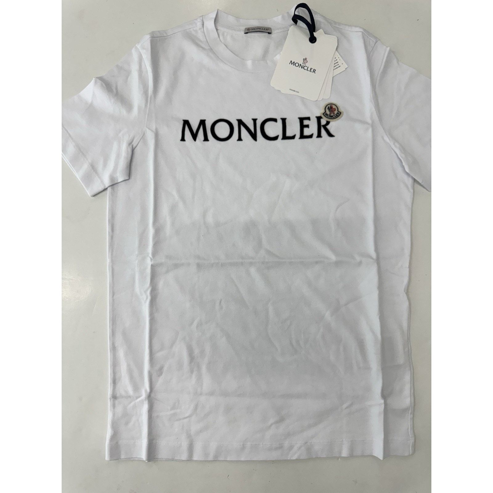 Moncler Moncler flocked-logo cotton T-shirt XS Size US XS / EU 42 / 0 - 1 Thumbnail