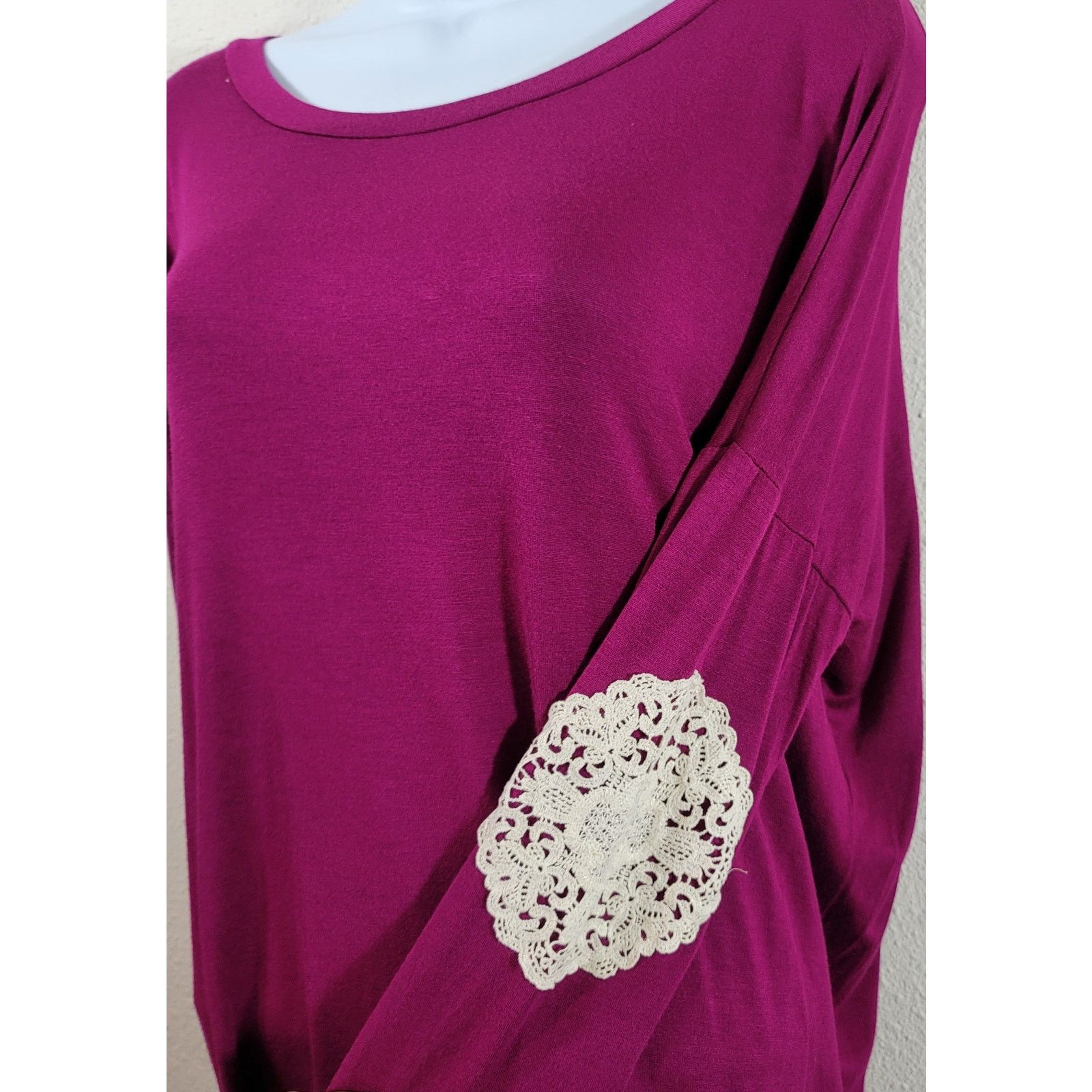 Other Alya Purple Hi Low Lace Patches On Elbows Top Medium Size M / US 6-8 / IT 42-44 - 2 Thumbnail