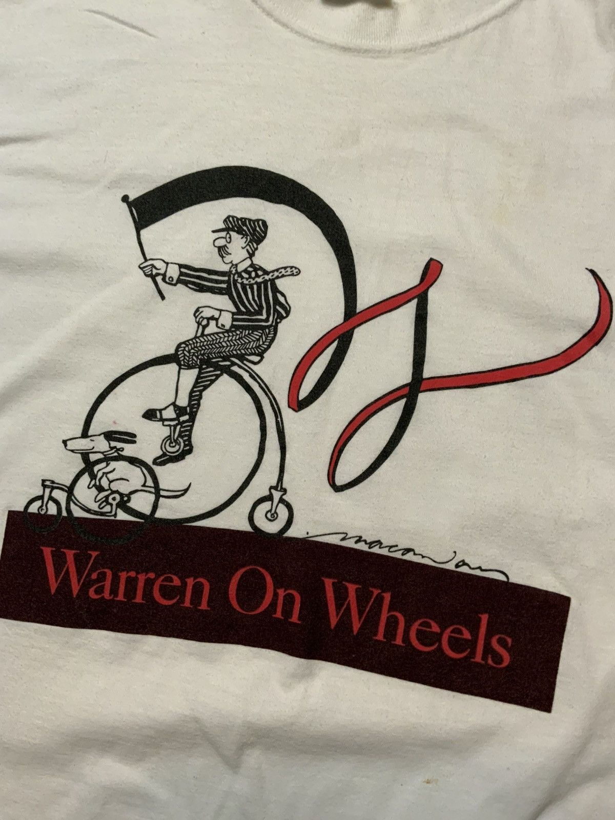 Hanes × Vintage Vintage Hanes Beefy T Warren On Wheels Unicycle T-Shirt Size US L / EU 52-54 / 3 - 6 Thumbnail