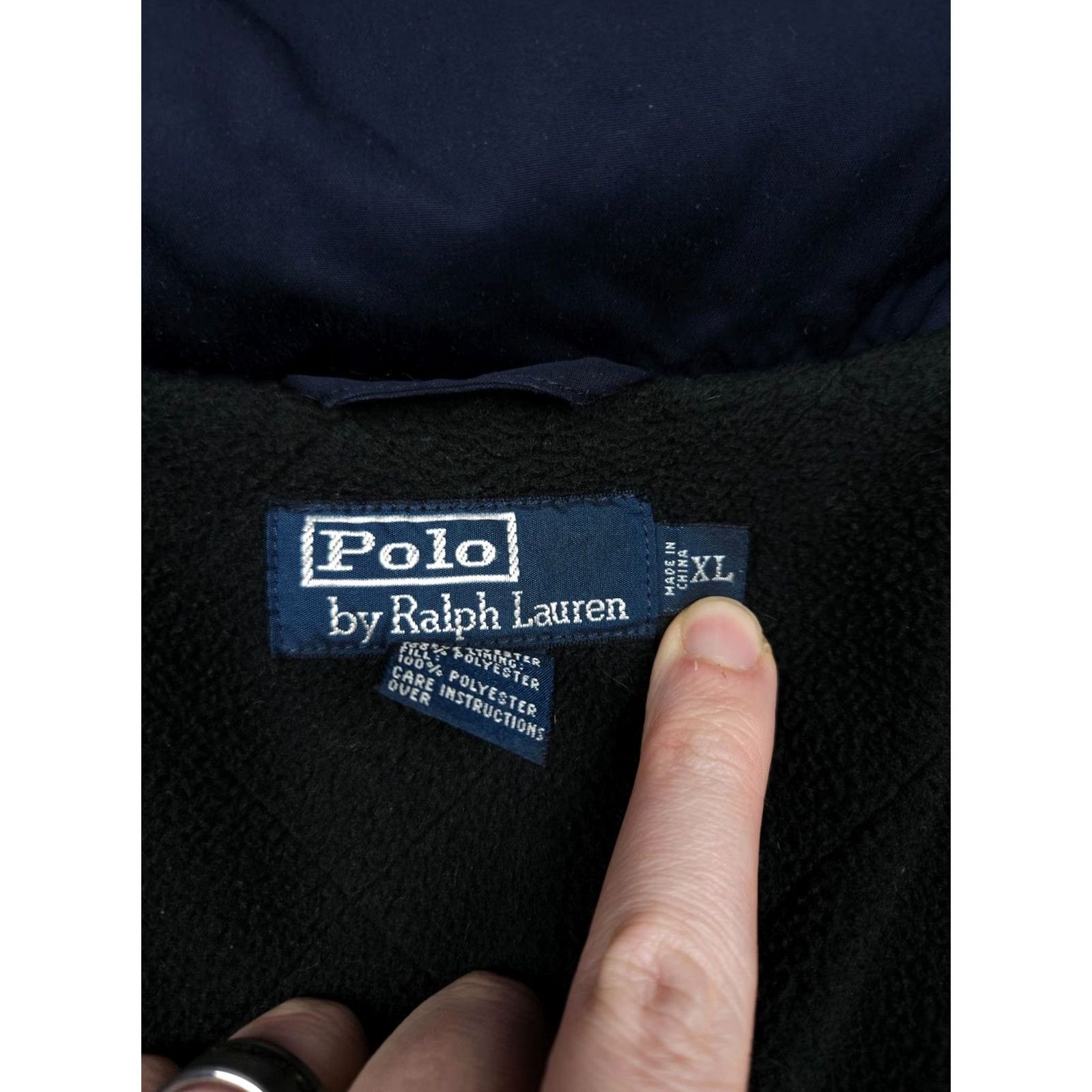 Polo Ralph Lauren VINTAGE Polo Ralph Lauren Jacket Mens Large Navy Full Zip Lined Hooded Bomber Jacket Navy Blue 90s Classic Mens Size US L / EU 52-54 / 3 - 7 Thumbnail