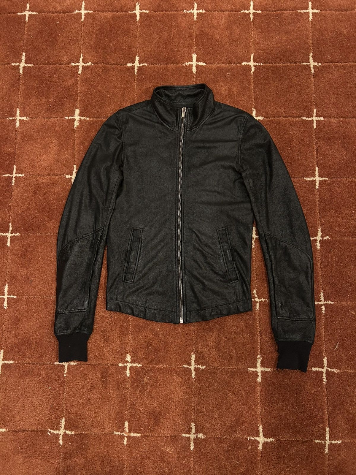 Rick Owens Lamb leather Intarsia jacket 46 | Grailed