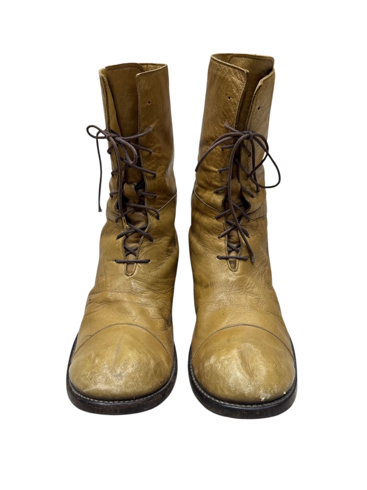 Japanese Brand PARANOID JAPAN FULL LEATHER HI CUT LACE UP BOOTS Size US 8.5 / EU 41-42 - 7 Thumbnail