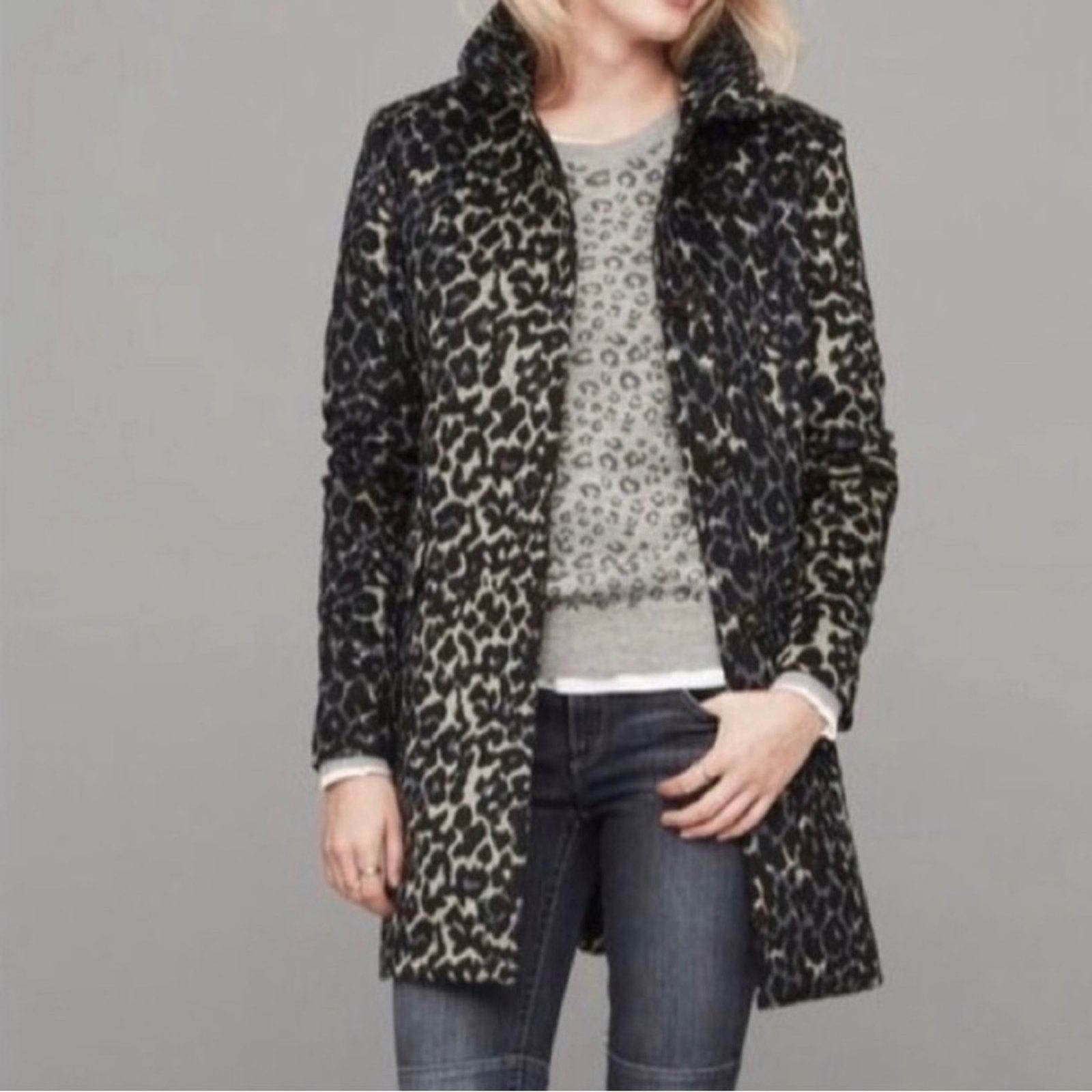 Loft Ann Taylor LOFT Animal Print Coat Size M / US 6-8 / IT 42-44 - 16 Thumbnail