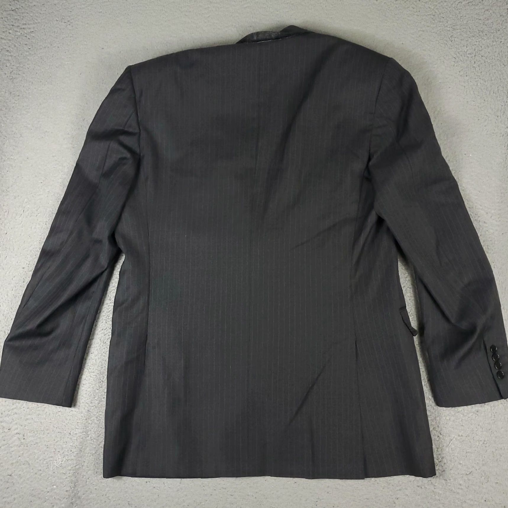 Canali Canali Suit Jacket Men's 52 Regular Gray Pinstripe Wool Super 120s Business Formal Two-Button Notch Lapel Size 52R - 5 Thumbnail