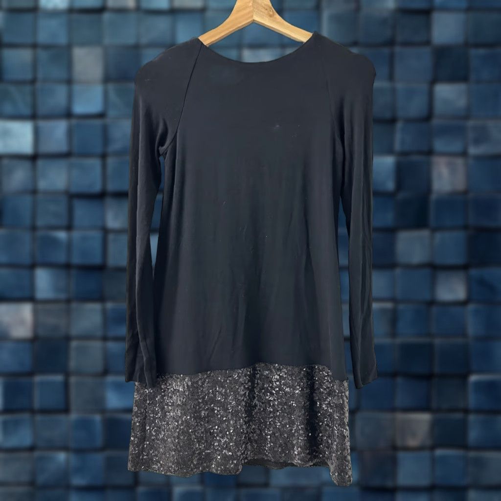 Bailey 44 VINTAGE Women Bailey44 Dressed Stretch Black/Sparkle Accent Contrast Shift Dress Size XS Size XS / US 0-2 / IT 36-38 - 1 Thumbnail