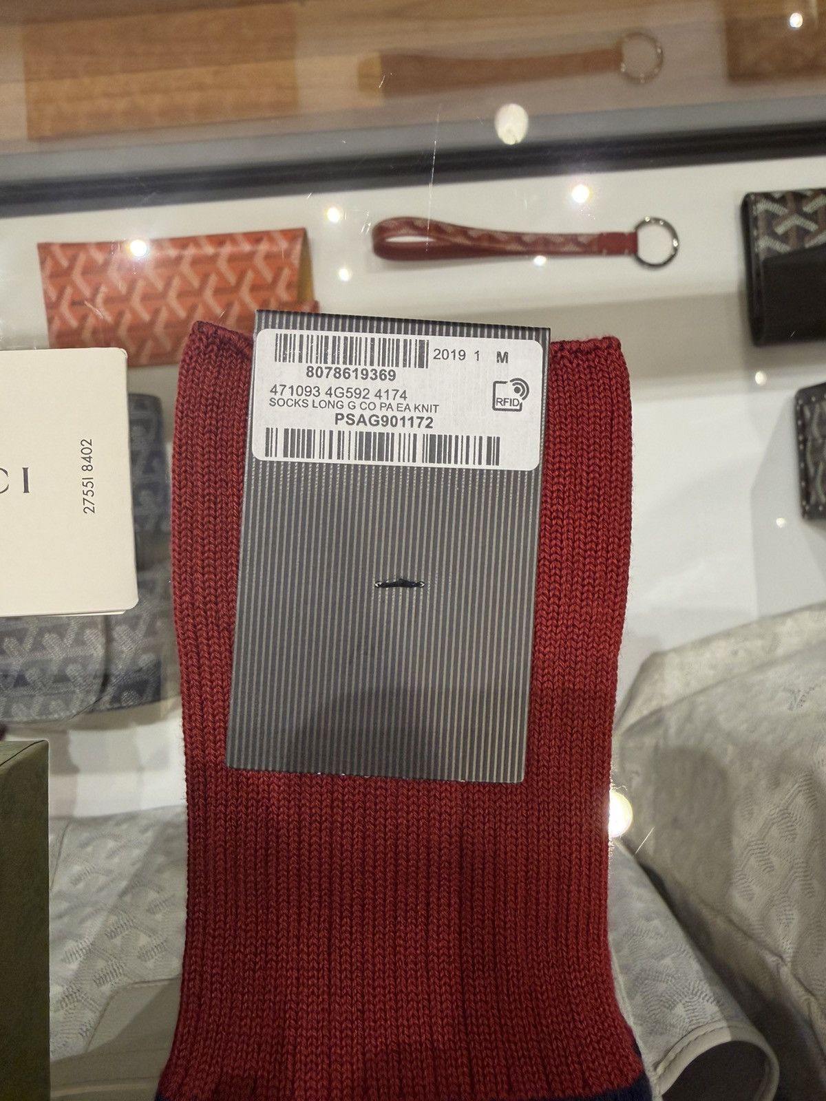 Gucci Gucci GG Supreme Monogram Socks - Navy/Maroon Size ONE SIZE - 4 Thumbnail