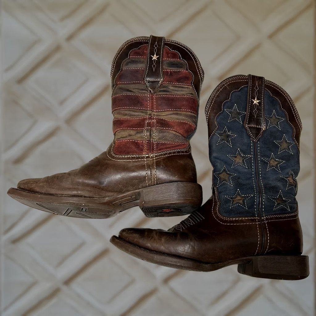 Durango Durango Rebel 12” Western Cowboy Boots American Flag Men’s Size 6.5 Multicolor Leather Durango Rebel Western Cowboy Mens Boots 6.5 D Cushioned Pull On Size US 7 / EU 40 - 1 Thumbnail
