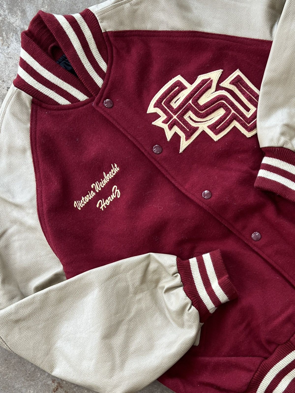 NCAA Vintage 90s Florida State Style Logo letterman Jacket Medium Size US M / EU 48-50 / 2 - 1 Thumbnail