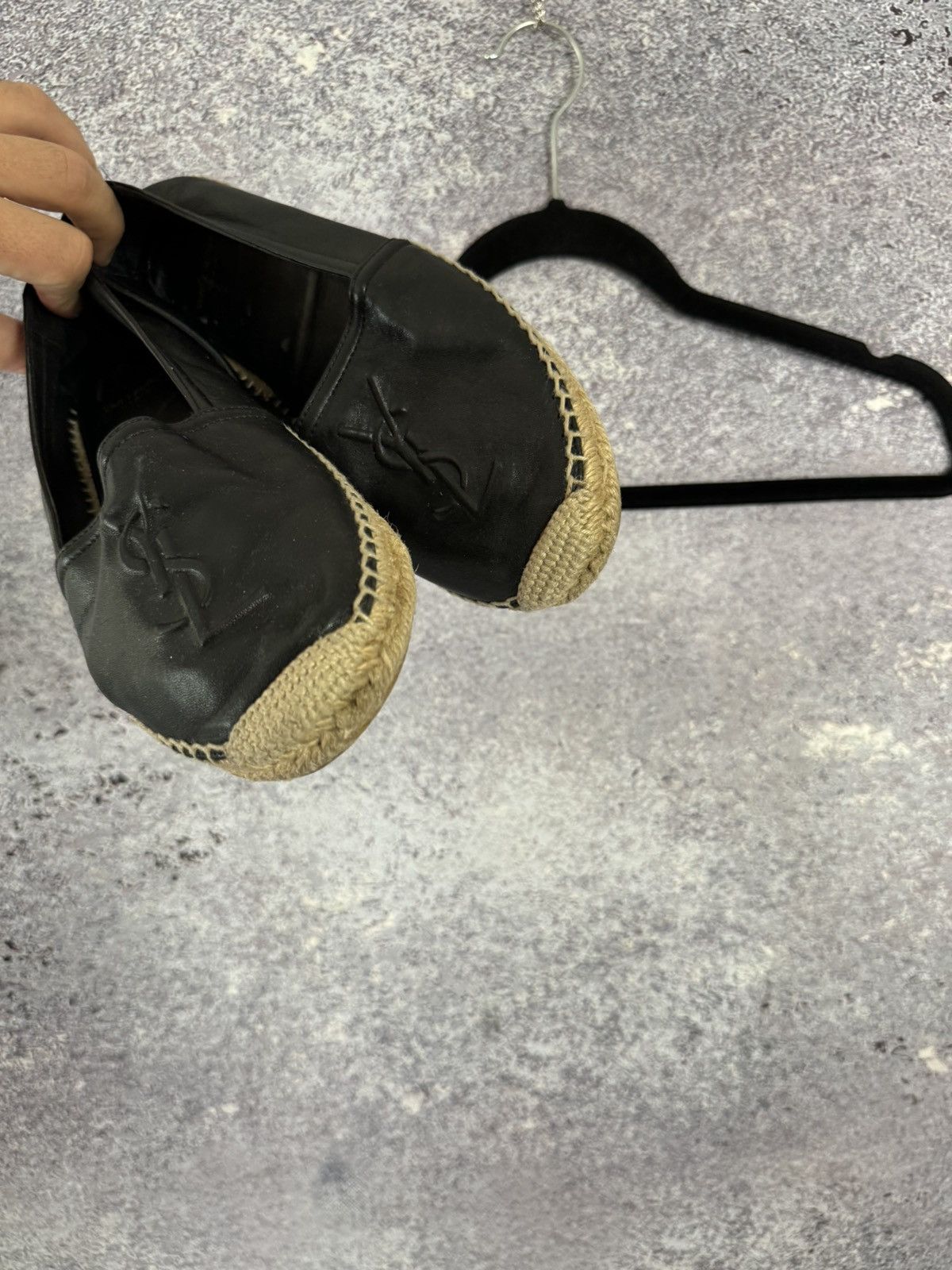 Saint Laurent Paris × Yves Saint Laurent YSL Black Monogram Espadrille 37 size women’s Size US 7 / IT 37 - 11 Thumbnail