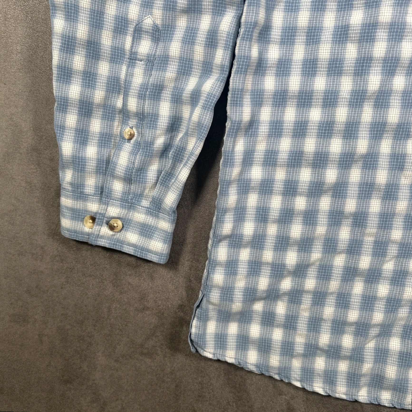 The North Face VINTAGE The North Face Long Sleeve Camp Shirt XL Vented Button Up Hiking Fishing Blue Size US XL / EU 56 / 4 - 7 Thumbnail