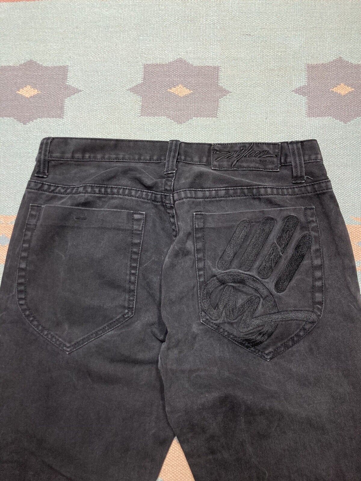 Vintage y2k baggy jeans miskeen embroidered goth grunge wide 38x31 Size US 38 / EU 54 - 4 Thumbnail
